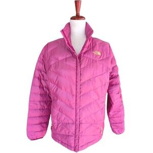 The North Face Womens Pink 550 Down Puffer Jacket Quilted Full Zip Medium F15